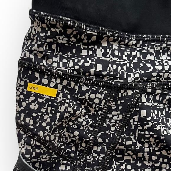 Lole Women's Black & Gray Geometric Sheer Side Activewear 7/8 Leggings Size S - Picture 11 of 13